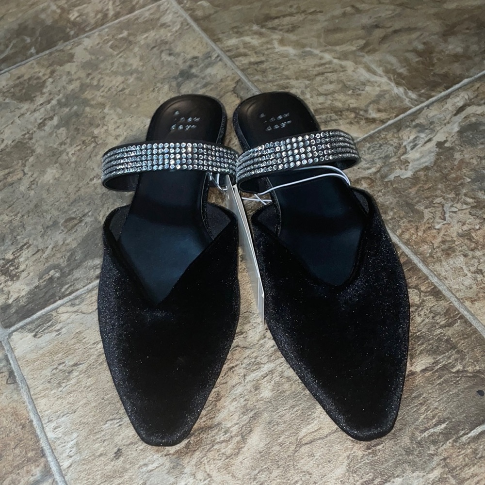 Velvet Slip on Mules